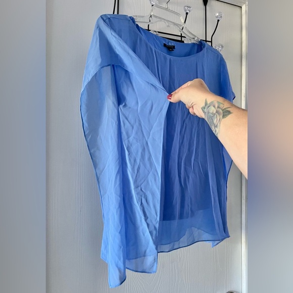 Ann Taylor Light Blue Sheer Blouse - Picture 7 of 7